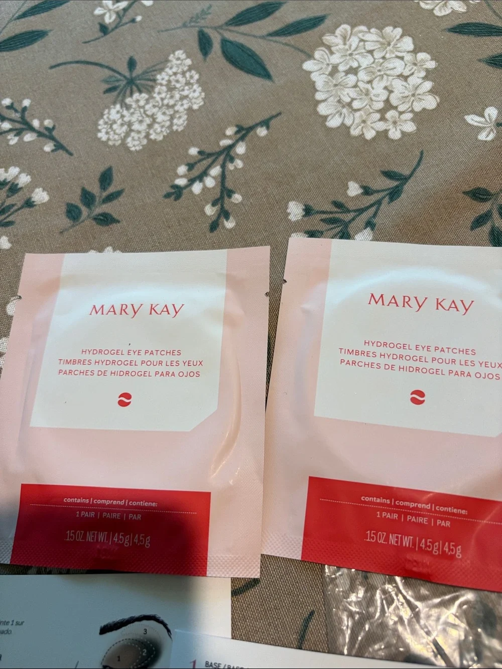 Mary Kay beauty lot, lipstick, blush eyeshadow, and eye patches